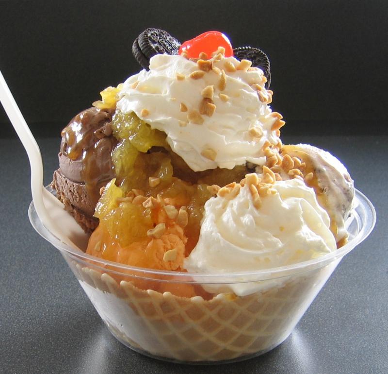 Carter's Ice Cream Menu